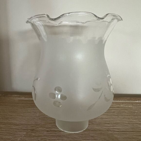 Vintage Clear Frosted Glass Vanity Ceiling Fan Globe Shade - Picture 2 of 7